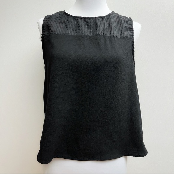 Elodie Black Sheer Checkered Pattern Sleeveless Crop Top - Picture 1 of 9